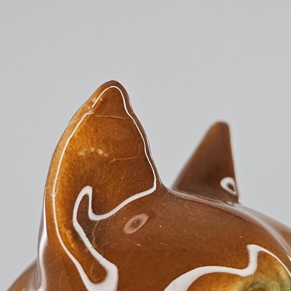 Vintage Ceramic Boxer Dog With Chain Collar Figurine 7 In *Repaired* - Picture 7 of 9